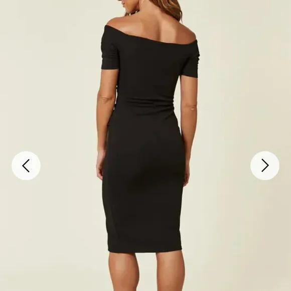 NWT SilkFred-Exclusive Bardot Off Shoulder Dress-Black UK 12, USA 8 - Picture 3 of 10